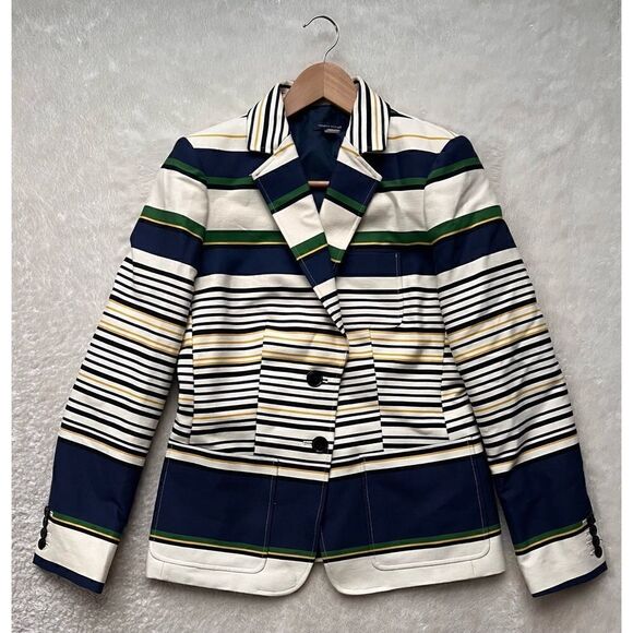 Tommy Hilfiger Preppy Americana Double Breasted Long Sleeve Striped Blazer - Picture 3 of 16